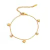 Wholesale Ins Style 304 Stainless Steel Four-Leaf Clover Heart Inlaid Diamond Starfish Evil Eye Minimalist Style Light Luxury Vacuum Electroplated 18K Real Gold Bracelet