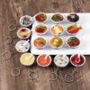 Wholesale Simulation Food 4cm Blue and White Porcelain Bowl Keychain Pendant Chinese Style Gourmet Snack Micro Food Play Model Toy