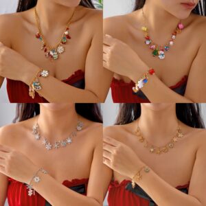 Wholesale Snowflake Reindeer Snowman Christmas Tree Necklace