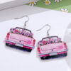 oly-dcc5ee834642a2714dec4ea98dd7243b Wholesale Cross-border New Spring and Summer Pink Car Flower Acrylic Pendant Earrings Simple Holiday Earrings Gift