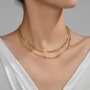 Blade Chain Ball Bead Chain (Gold)