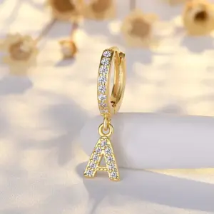 Ear Clip Letters A (14K Yellow Gold) / Copper Plating 14K Real Gold