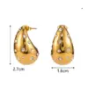 Wholesale 304 Stainless Steel Water Droplets PVD Coated Artificial Diamond 18K Real Gold Plated 18K Gold Waterproof Non Tarnish Plating Inlay Ear Studs