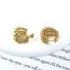 Wholesale 1 Pair Basic C Shape Plating Stainless Steel Earrings