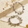 PVD Coated Real Gold Plated 18K Gold Geometric 304 Stainless Steel Simple Style Waterproof Non Tarnish Hoop Earrings