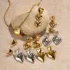 Wholesale Jewelry IG Style Heart Shape 304 Stainless Steel PVD Coated Plating Earrings Necklace
