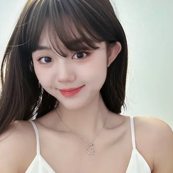 Wholesale Jewelry IG Style Sweet Heart Shape Titanium Steel Plating Pendant Necklace