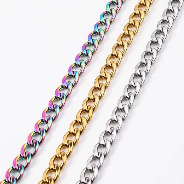 Wholesale Titanium Steel NK Chain Necklace Men's Cuban Link Fashion Jewelry Trendy Stainless Steel Bracelet Polished Craft Personalized