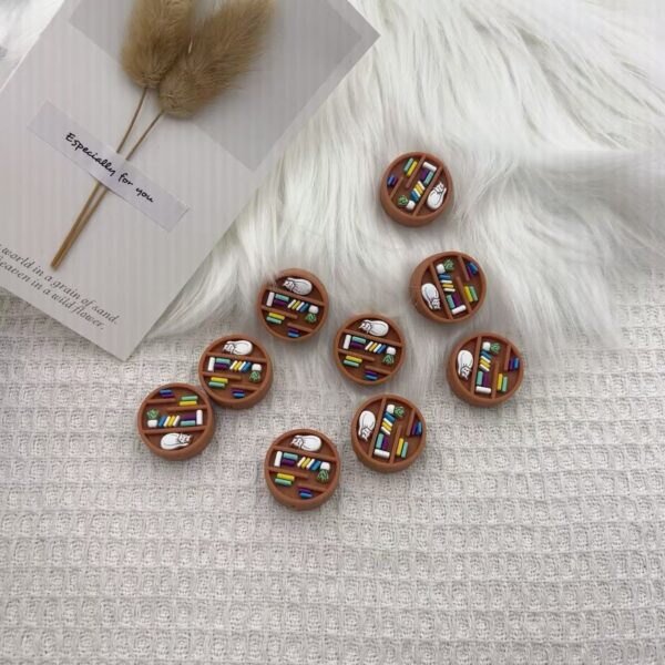 Wholesale Cross-border hot new silicone creative beads round bookshelf silicone beaded loose beads factory wholesale in stock