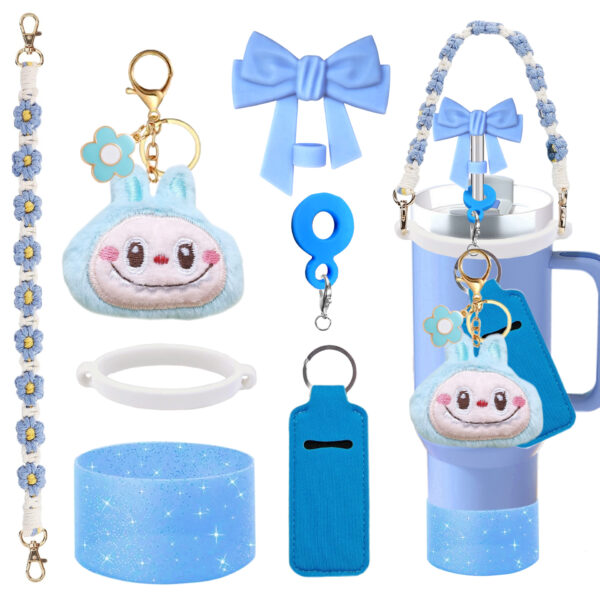 Wholesale Stanley Cup Accessories Chain Cute Cartoon Bunny Doll Pendant Trendy Doll Cloth Cloth Keychain Bag Pendant
