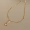 Wholesale PVD Coated Real Gold Plated 18K Gold Geometric 304 Stainless Steel Fashion Waterproof Non Tarnish 304 Stainless Steel Necklace