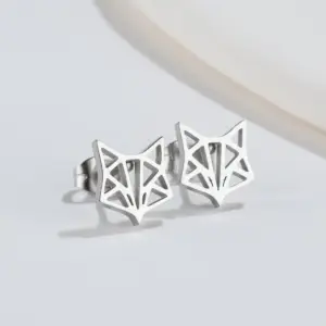 Origami Fox Head / Steel Color