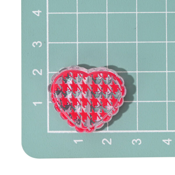 Wholesale Acrylic Heart Print Through-Hole Loose Beads OLY Exclusive