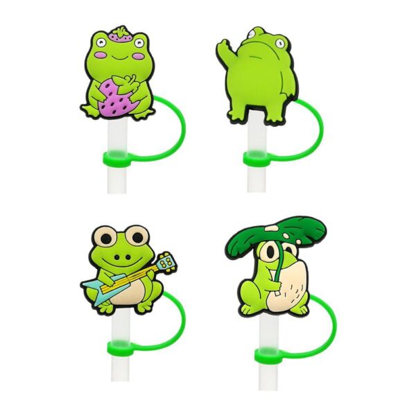 Wholesale Cute Anime Frog Dust Plug Straw Cap Straw