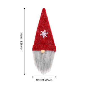 Plush snowflake wine bottle cover red