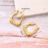 1 Pair/Package Casual Vintage Style Simple Style U Shape Solid Color Lines Irregular Polishing Plating 304 Stainless Steel 18K Gold Plated Earrings