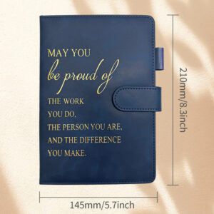 Navy blue single book with hemming buckle