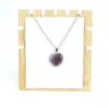 Simple Style Heart Shape Natural Stone Ferroalloy Knitting Pendant Necklace