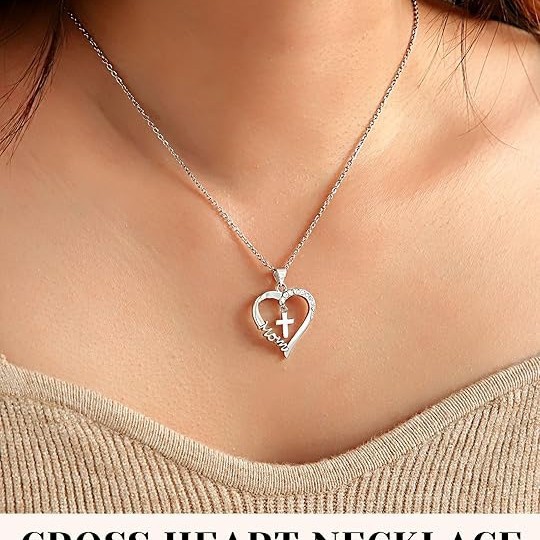 Wholesale Cross-border New Love Cross MOM Pendant European and American Fashion Elegant Clavicle Chain for Mother's Day Gift