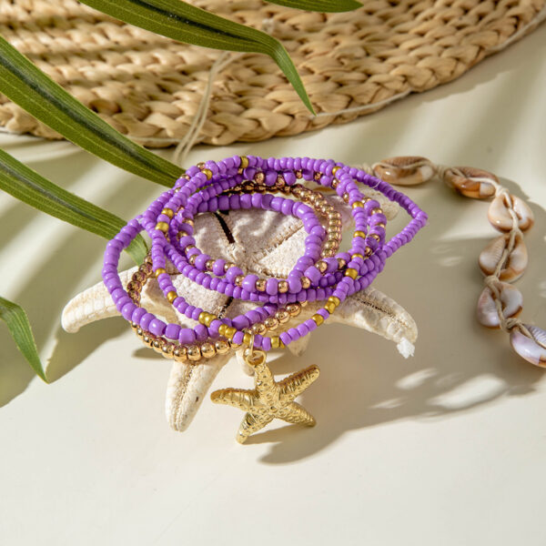 oly-dd050bda6d31dd9056fa715e9cebdd3b Wholesale Cross-Border Bohemian Beach Vacation Style Multi-Color Bracelet Beaded Summer Ocean Style Starfish Resin Bracelet for Women