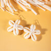 Wholesale Cross-Border Jewelry, Hand-Woven Shell Flower Pendant Earrings, Personalized Ancient Town European and American Style Beach Style Earrings