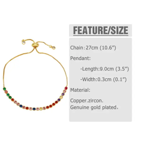 Wholesale Fashion Geometric Copper 18k Gold Plated Zircon Bracelets In Bulk