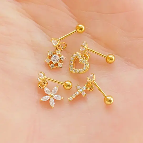 Wholesale Stainless Steel Zircon Star Waterproof Non Tarnish Surgical Steel Elegant Ear Studs For Women'S