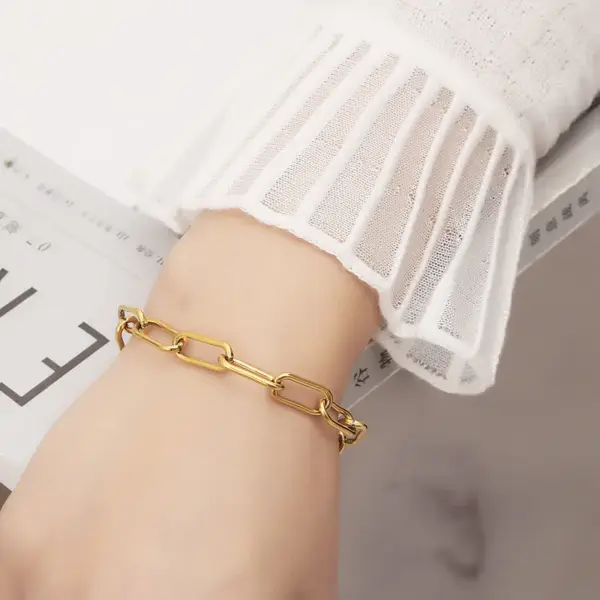 Wholesale Simple Style Geometric Stainless Steel Plating Bracelets