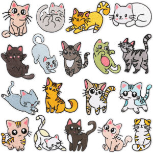 Wholesale Xiao Tian cartoon kitten embroidery cloth sticker bag decoration patch computer embroidery micro stamp cat cat star embroidery