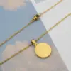 Wholesale Jewelry Simple Style Round Letter Titanium Steel Shell 18K Gold Plated Plating Necklace