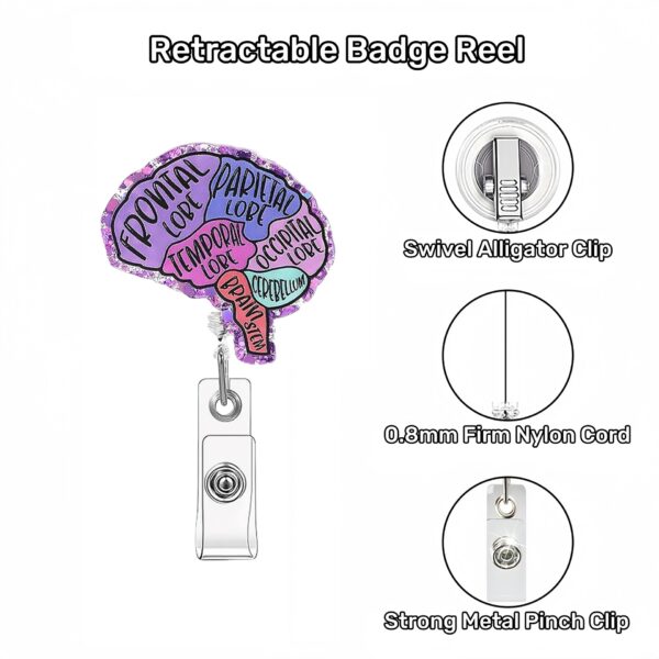 Wholesale New cross-border bright powder organ brain fun creative care office brain doctor nurse badge easy pull buckle