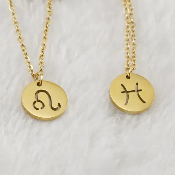 Wholesale Jewelry Simple Style Constellation 304 Stainless Steel 18K Gold Plated Stainless Steel Necklaces