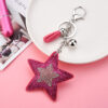 Wholesale Sequins European and American style creative two-color diamond Korean velvet five-pointed star tassel key chain pendant bag jewelry