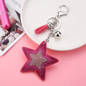 Rose Red / Silver buckle + five-pointed star