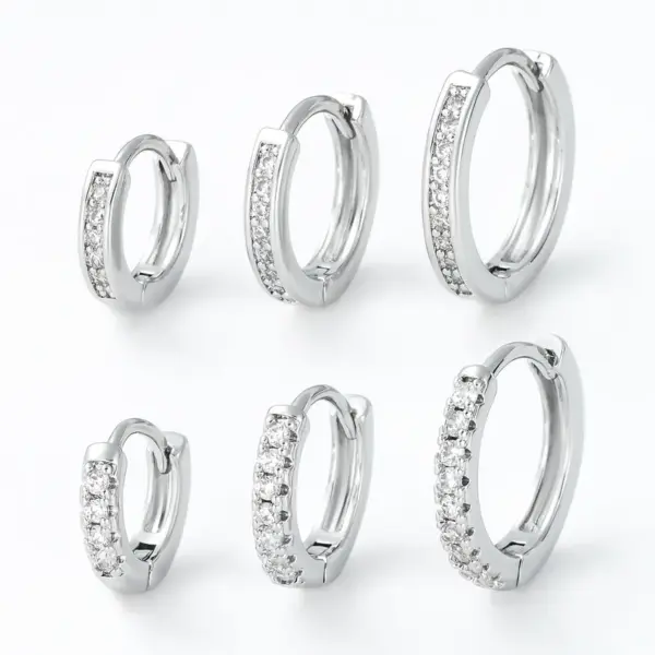 Wholesale 1 Piece Sweet Simple Style Round Plating Inlay Brass Zircon 18k Gold Plated Silver Plated Earrings