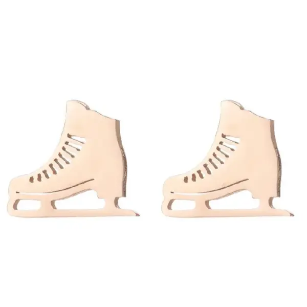 Wholesale PVD Coated Real Gold Plated Letter Skates Ball Stainless Steel Fashion Waterproof Non Tarnish Ear Studs