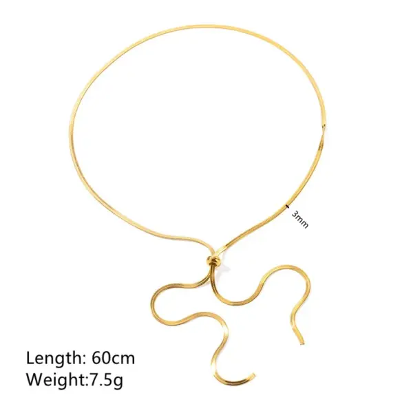 Wholesale 304 Stainless Steel Solid Color PVD Coated 18K Real Gold Plated Elegant Waterproof Non Tarnish Plating Long Necklace