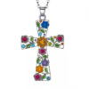 oly-dd2ae7ccbfb292a7f3a35fe4fef5db99 Wholesale Cross-border Explosions Jewelry Wholesale Cross Flower Necklace Pendant Women's Fashion European and American Style Small Plum Blossom Religious Jewelry