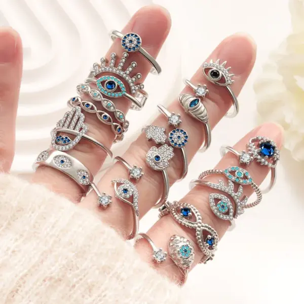 Wholesale Devil's Eye Ring Gold-Plated Copper Unique Jewelry For Women Open Bracelet Simple Suitable For Dates
