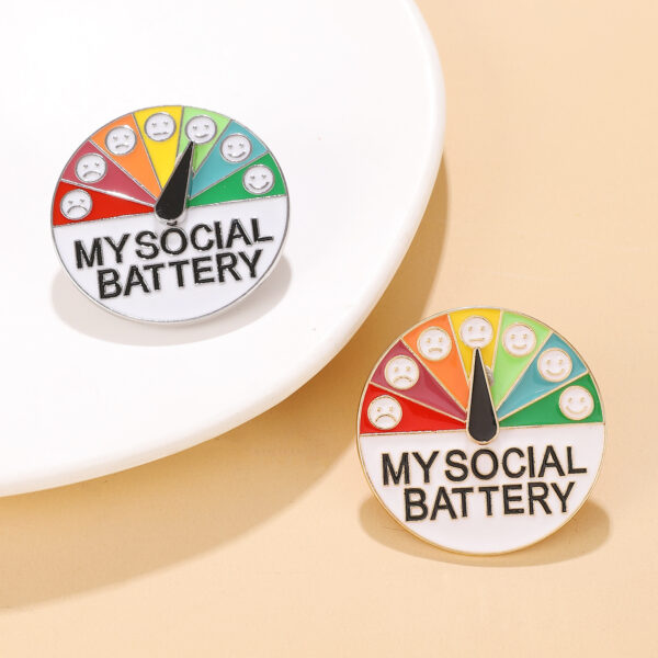 Wholesale Mood conversion brooch creative Feeling expression management social badge rotating metal all-match accessories