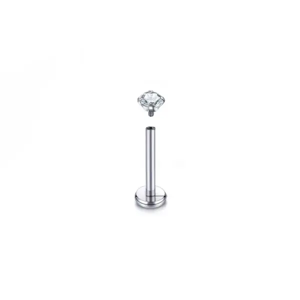 1 Piece Titanium Alloy Zircon Simple Style Lip Rings Geometric Inlay Lip Rings Ear Cartilage Rings & Studs