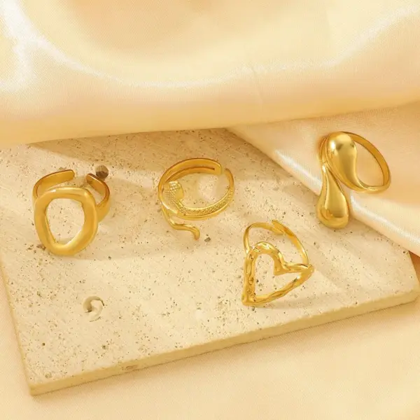 Wholesale Jewelry Simple Style Classic Style Solid Color 304 Stainless Steel Plating Rings