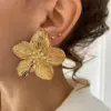 304 Stainless Steel Flower Butterfly Ginkgo Leaf PVD Coated Artificial Pearls Tiger Eye Real Gold Plated Modern Style Waterproof Non Tarnish Polishing Plating Ear Studs