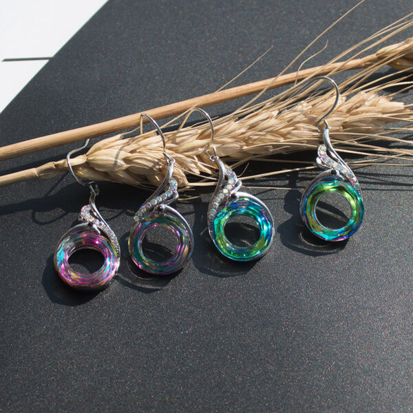 Wholesale Colorful crystal phoenix earrings