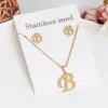 Wholesale Classic Style Letter Stainless Steel Alloy Plating Earrings Necklace