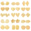 Wholesale 1 Pair Casual Simple Style Streetwear Waves Heart Shape Flower Plating 304 Stainless Steel Ear Studs