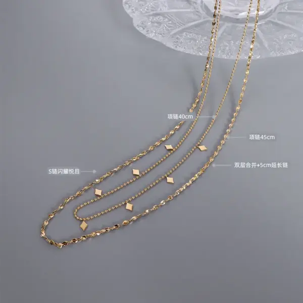 PVD Coated Real Gold Plated 18K Gold Geometric 304 Stainless Steel Waterproof Non Tarnish 304 Stainless Steel Necklace