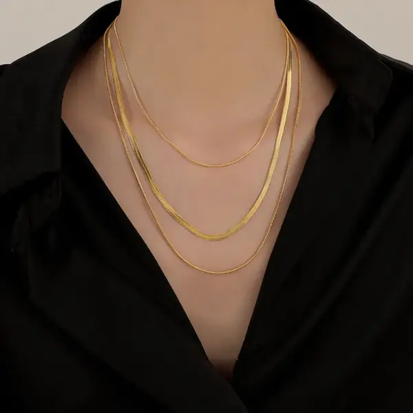 Wholesale Simple Style Geometric Titanium Steel Plating Necklace