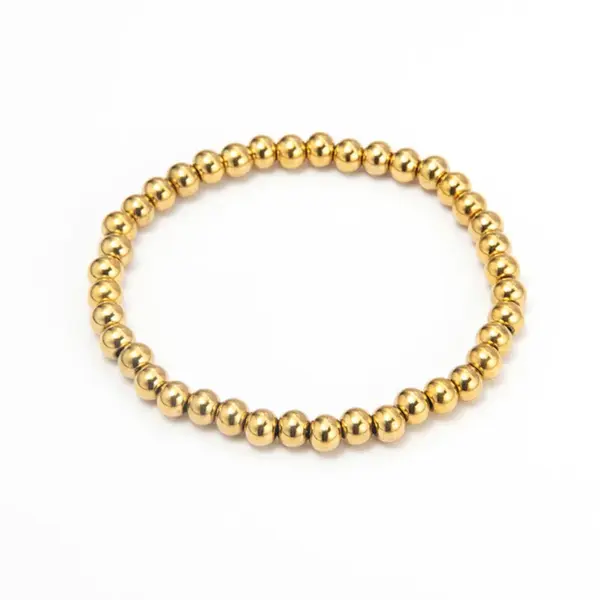 PVD Coated 14K Gold Real Gold Plated Ball 304 Stainless Steel Fashion Waterproof Non Tarnish 304 Stainless Steel Bracelets
