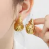 304 Stainless Steel Solid Color PVD Coated 18K Real Gold Plated Basic Waterproof Non Tarnish Ear Studs